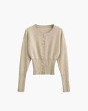 Alice Cardigan Sweater with Round Neck