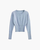 Alice Cardigan Sweater with Round Neck