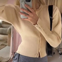 Alice Cardigan Sweater with Round Neck