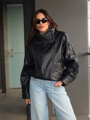 Cecil Asymmetrical Leather Jacket