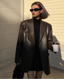Charice Oversized Vegan Leather Blazer