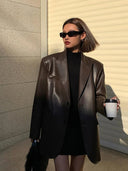 Charice Oversized Vegan Leather Blazer