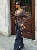 Hannah V-Neck Knit Cardigan