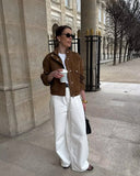 Lana Suede Bomber Jacket