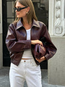 Luna Leather Jacket Wine Red