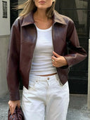 Luna Leather Jacket Wine Red