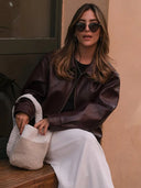 Luna Leather Jacket Wine Red