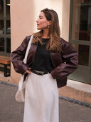 Luna Leather Jacket Wine Red