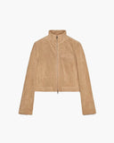 Lyn Suede Jacket with Stand Collar