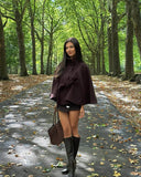 Marianne High-Neck Belted Cape Jacket