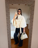 Marianne High-Neck Belted Cape Jacket