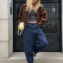 Nora Suede Bomber Jacket